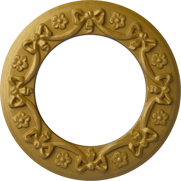 Ekena Millwork Ribbon with Bow Medallion (Canopies up to 7 1/2"), 12 1/4"OD x 7 1/2"ID x 7/8"P, Pharaohs Gold CM12RIPGS - main